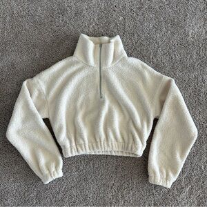 Zaful fuzzy half zip sweater